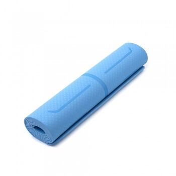 Коврик для фитнеса TPE 183*61*0.6 c рисунком (голубой)-2
