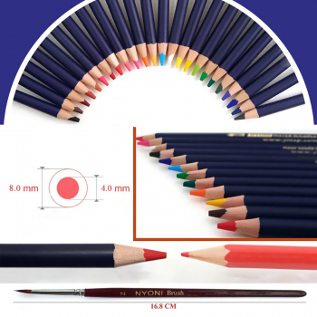 Набор профессиональных акварельных цветных карандашей NYONI, 72 цвета-3