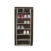 Тканевый шкаф для обуви на 7 полок 60х30х144 см коричневый-1